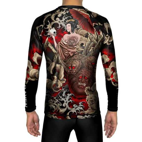 Raven Fightwear Men's Jorogumo Spider Rash Guard BJJ MMA Black