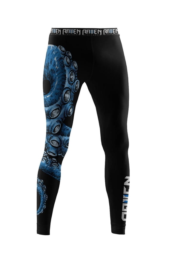 Men's Kraken Octopus BJJ Spats MMA Blue