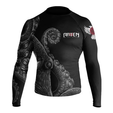 Raven Fightwear Men's Kraken Octopus BJJ MMA Shorts – Sublimated Graphics, Velcro & Drawstring Waist, Lightweight