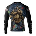 thumbnail image 1 of Raven Fightwear Men's Luchador El Cuervo MMA BJJ Rash Guard Black Large, 1 of 3