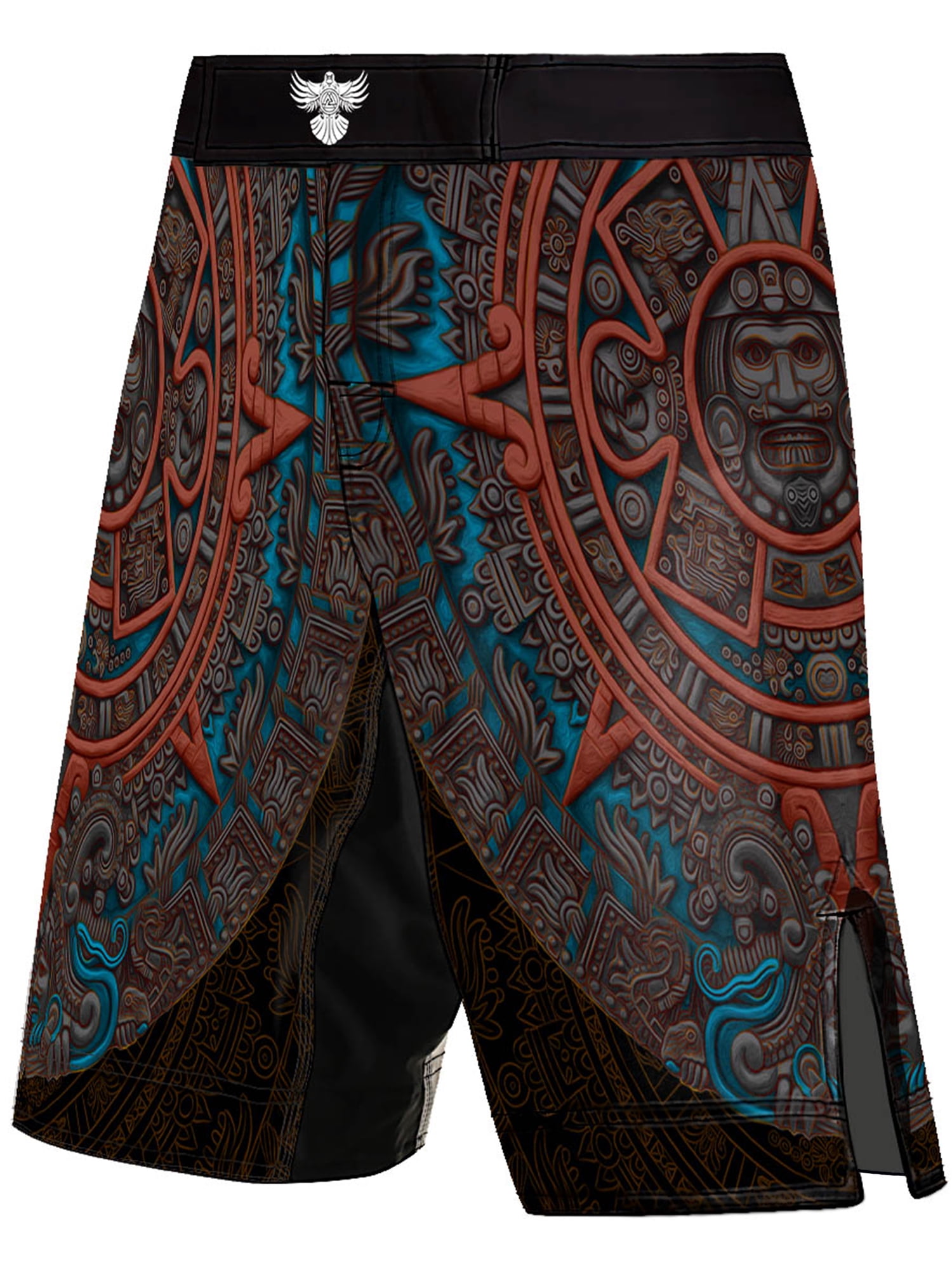 Raven Fightwear Men's Mexica Aztec Calendar MMA Shorts BJJ Black ...