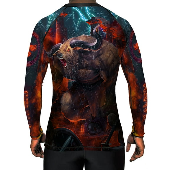 Raven Fightwear Men's Minotaur BJJ Rash Guard MMA Black