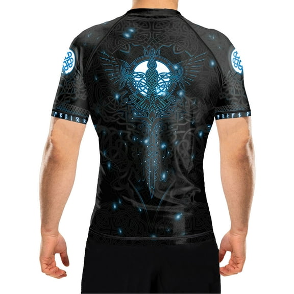 Raven Fightwear Men's Nordic 3.0 BJJ Rash Guard Short Sleeve MMA Black/Blue