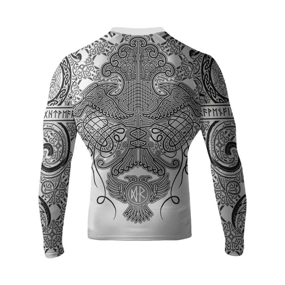 Raven Fightwear Men's Nordic White IBJJF Approved MMA Rash Guard X-Large