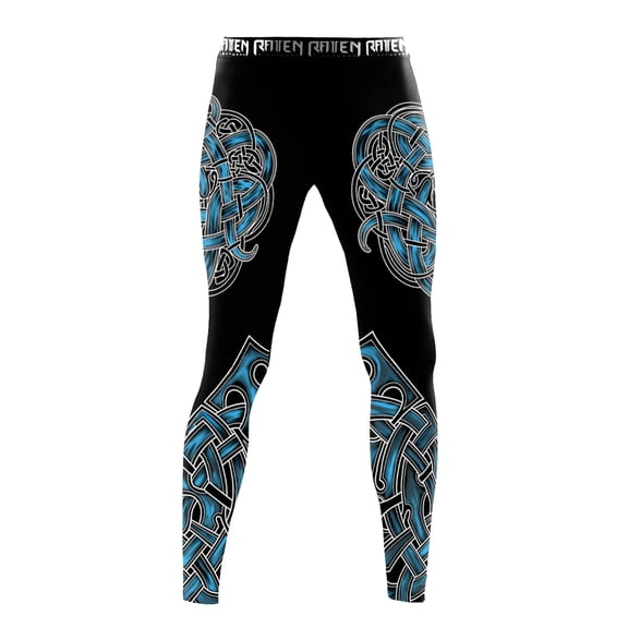 Raven Fightwear Men's Odin Nordic Leggings Spats MMA BJJ Black