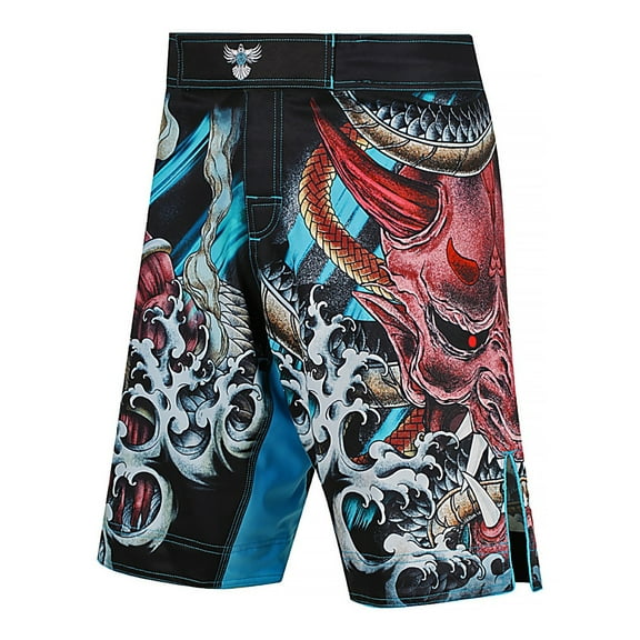 Raven Fightwear Men's Oni and Dragon MMA Shorts BJJ Black