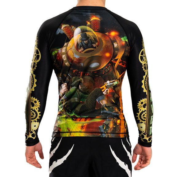 Raven Fightwear Men's Steampunk 2.0 BJJ Rash Guard MMA Black