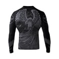 thumbnail image 1 of Raven Fightwear Men's The Phoenix Fire BJJ Rash Guard Long Sleeve MMA Black Edition, 1 of 3
