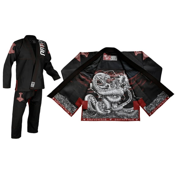 Raven Fightwear Men's Thor Jiu Jitsu Gi BJJ Uniform Black