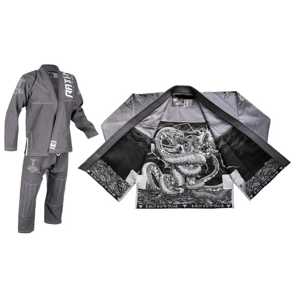Raven Fightwear Men's Thor Jiu Jitsu Gi BJJ Uniform Grey