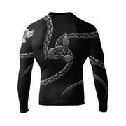 Raven Fightwear Mens Vipera Snake BJJ Rash Guard MMA Black/White