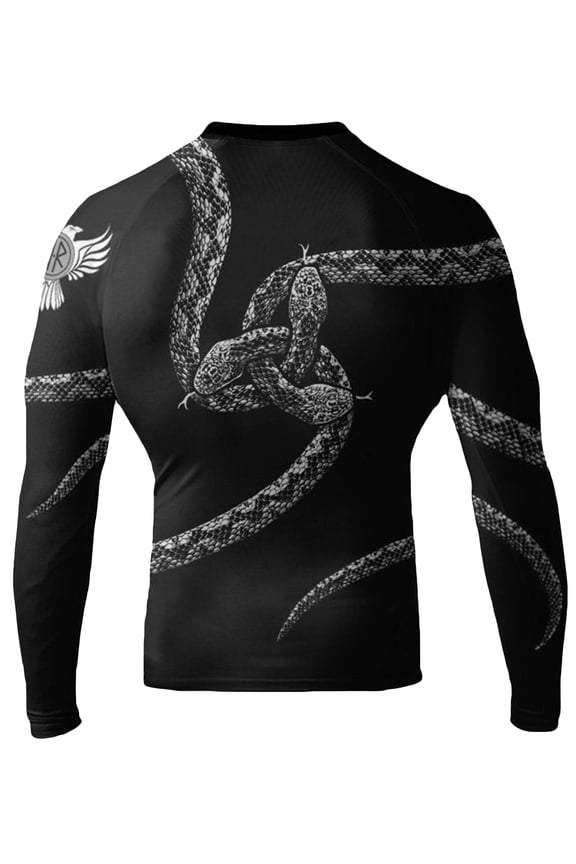 Men's Vipera Snake BJJ Rash Guard MMA Black/White
