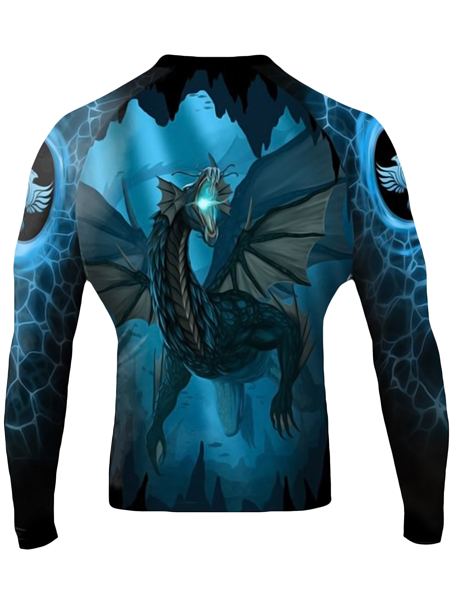 Raven Fightwear Men's Water Dragon BJJ Rash Guard MMA Black - Walmart.com