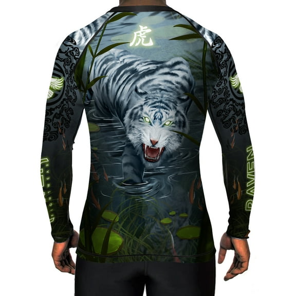 Raven Fightwear Men's Water Tiger BJJ Rash Guard MMA Black