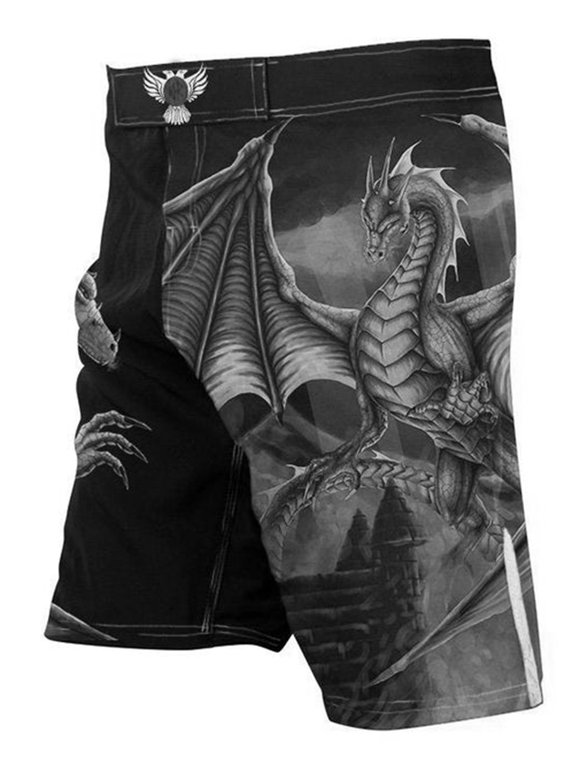 Men's White Dragon MMA Shorts BJJ Black Edition