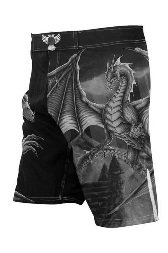 Men's White Dragon MMA Shorts BJJ Black Edition