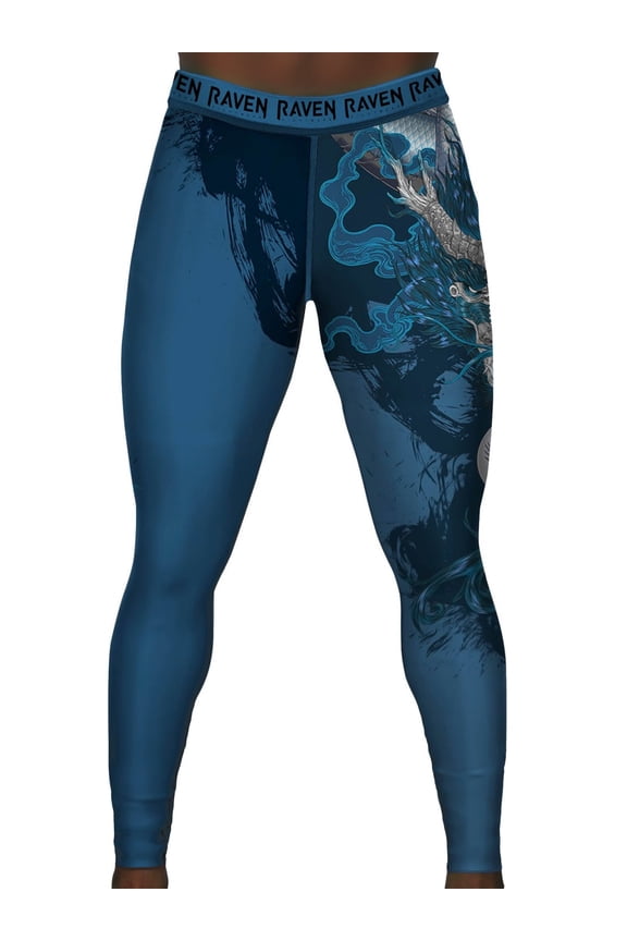 Men's Year of the Dragon Spats Tights BJJ MMA Blue