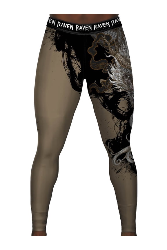 Men's Year of the Dragon Spats Tights BJJ MMA Brown
