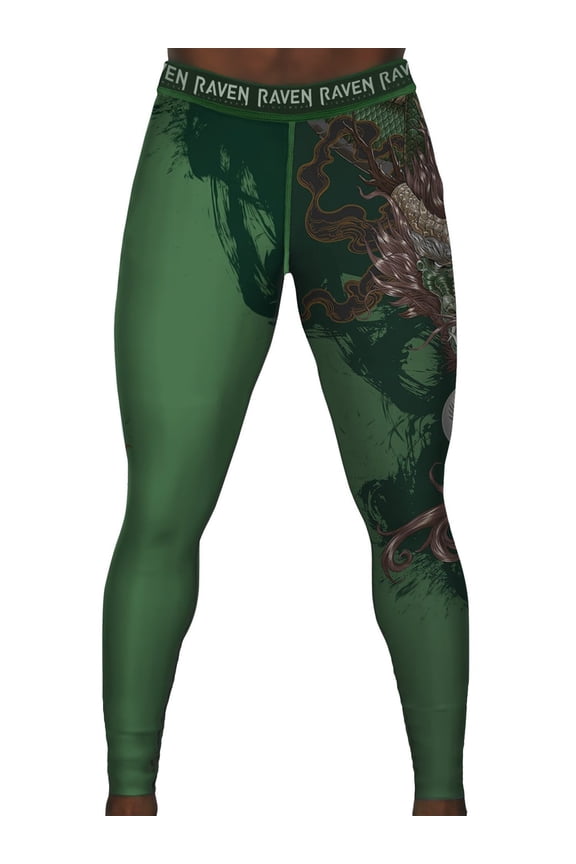 Men's Year of the Dragon Spats Tights BJJ MMA Green