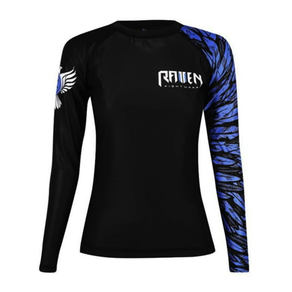 Raven Fightwear Women's Aerial Assault IBJJF Approved Rash Guard Blue