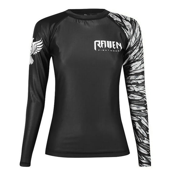 Raven Fightwear Women's Aerial Assault IBJJF Approved Rash Guard White Medium