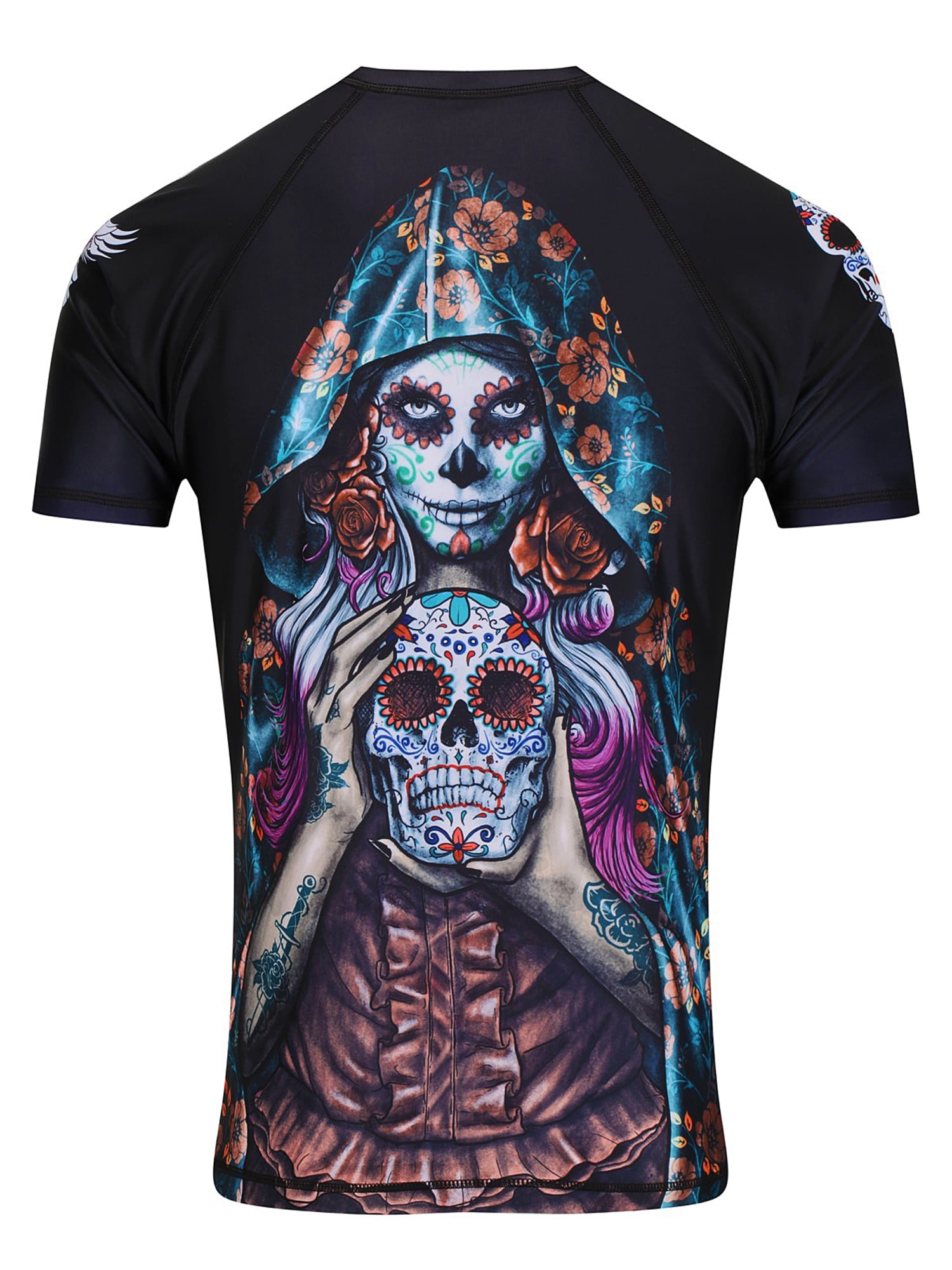 Raven Fightwear Women's Calavera Catrina BJJ Rash Guard Short Sleeve ...