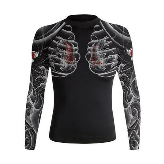 Raven Fightwear Women's Irezumi 2.0 Rash Guard BJJ MMA Black