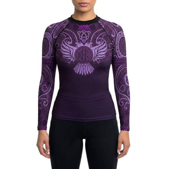 Raven Fightwear Women's Nordic Rash Guard IBJJF Approved MMA BJJ Purple