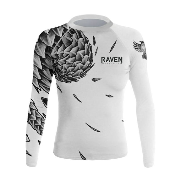 Raven Fightwear Women's Power Pangolin BJJ Rash Guard MMA v2 White