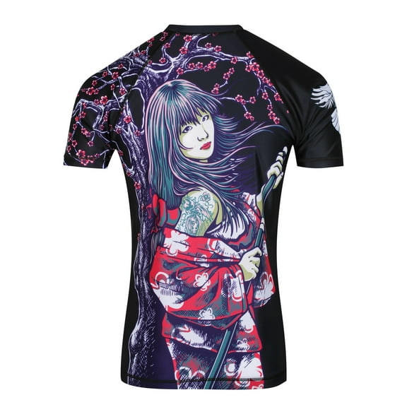 Raven Fightwear Women's Sakura Short Sleeve BJJ Rash Guard MMA Black