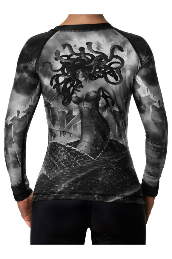 Women's The Gorgon Medusa BJJ Rash Guard MMA Black Edition