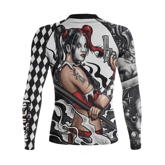 Raven Fightwear Women's The Harlequin Serenity BJJ Rash Guard MMA Black