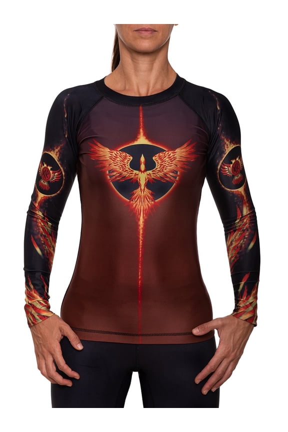 Women's The Phoenix Rash Guard MMA BJJ Black