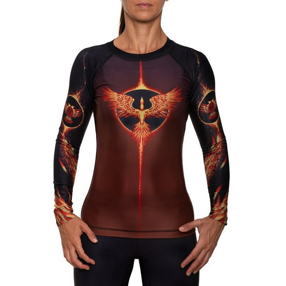 Raven Fightwear Women's The Phoenix Rash Guard MMA BJJ Black