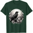 thumbnail image 1 of Raven Full Moon Gothic Crow Roses Mystical T-Shirt, 1 of 5