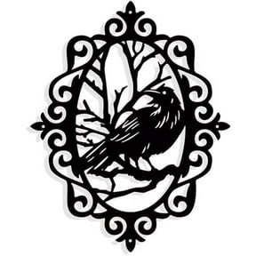 Raven-Gothic Metal Wall Art Decor Vintage Matte Black Wall Hanging Decor Silhouette Wall Art for Home Bedroom Living Room Garden Hotel Office Wall Decoration 9.67.7 Inch(24.5x19.5cm) DIY