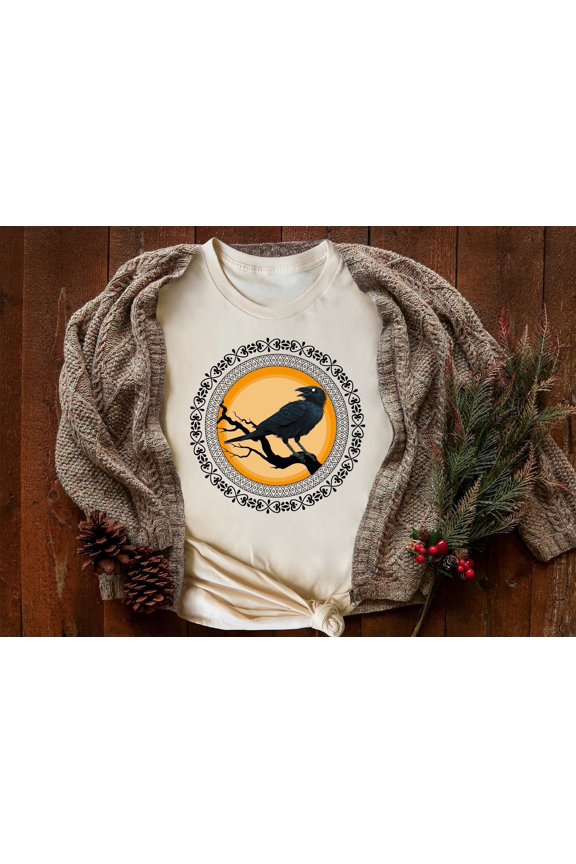 Raven Lover Shirt, Viking Scandinavian Tree Shirt, Viking Gift For Men,Raven Woman Shirt,G