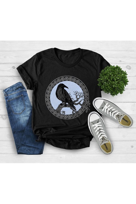Raven Lover Shirt Viking Scandinavian Tree Shirt Viking Gift For Men Raven Woman Shirt Rav