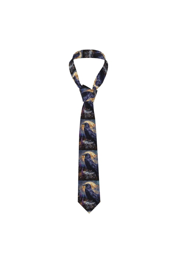 Raven Magic Moon Men's Formal Necktie Business Suit Accessory Ties for Weddings Banquets Office Gift