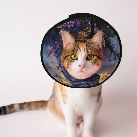 Raven Magic Moon Soft Pet Recovery Collar for Cats Small Dogs, Protective Elizabeth Collar for Post-Surgery, Anti-Lick & Anti-Scratch