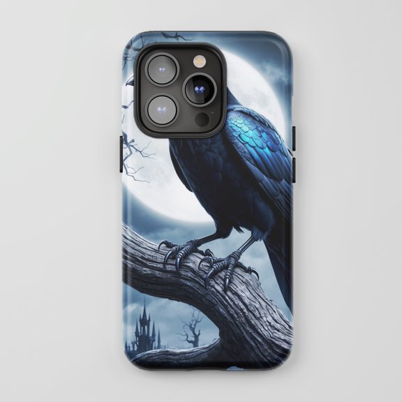 Raven Moon Castle Gothic Art Style Protective Phone Case For All iPhone Series