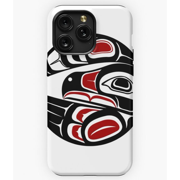Raven Moon Formline Circle Sun Bird Haida Salish A13210 Phone Case for iPhone 11 to 17 Pro Max