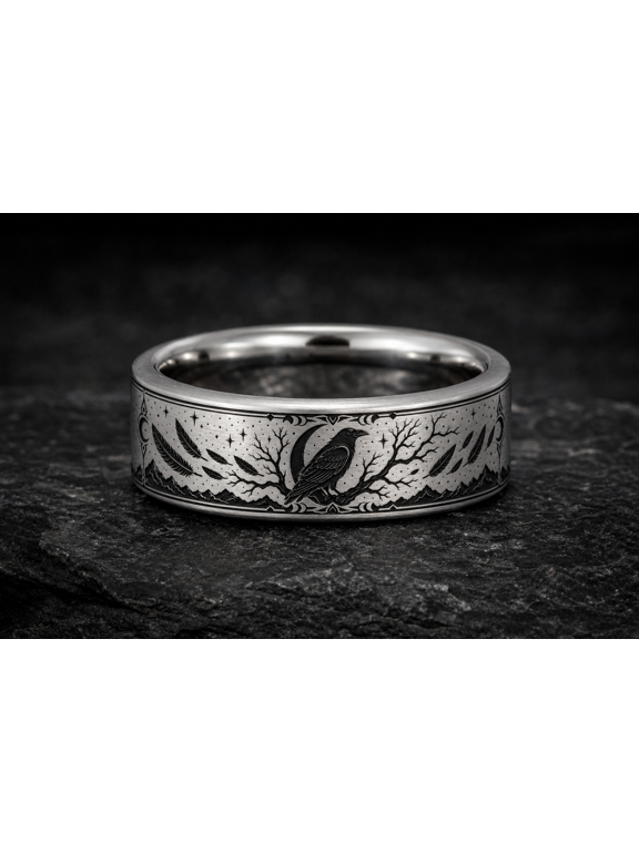 Raven Moon Omen Ring - 5.5