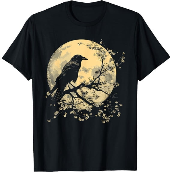 Raven Nature Art Crow Moon Classic Theme Everyday Message Retro Theme ...