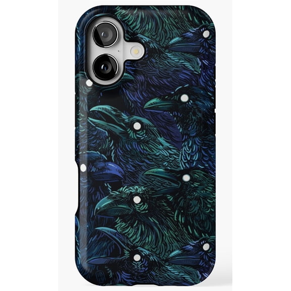 Raven Pattern Dark Gothic Bird Horror Phone Case for iPhone 17 16 15 14 13 12 11 Pro Max