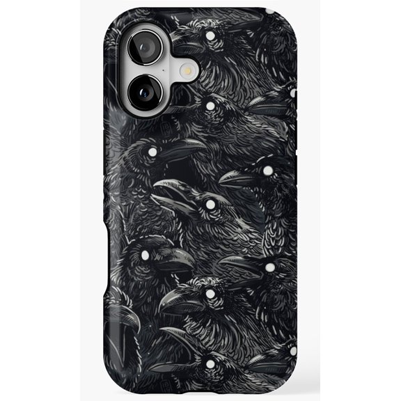 Raven Pattern Gothic Bird Nature Cover Phone Case for iPhone 17 16 15 14 13 12 11 Pro Max