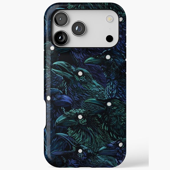 Raven Pattern Gothic Dark Magic Bird Crow Halloween Case for iPhone 11 12 13 14 15 16 17 Pro Max