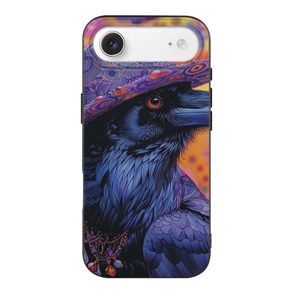 Raven Playing Psychedelic Black TPU Case for iPhone 17 Air Slim Shockproof Protective Phone Cover