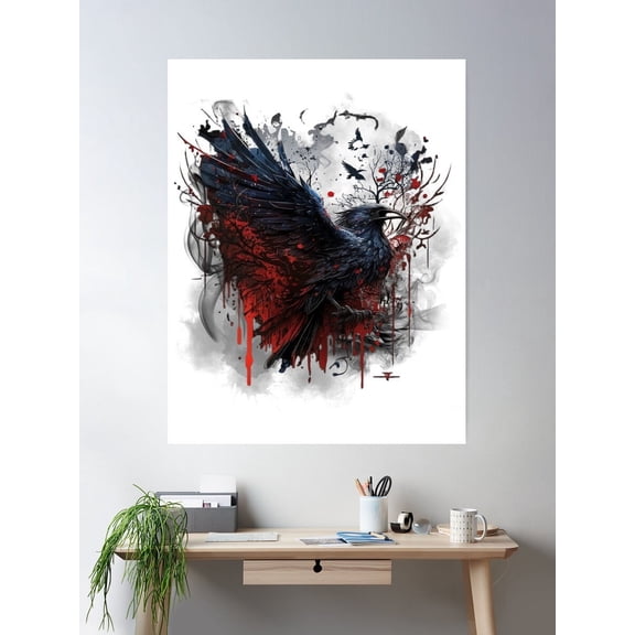 Raven Poster Wall Art, Modern Wall Decor For Living Room Bedroom, 8x12 UNFRAMED