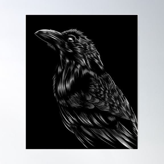 Raven Poster Wall Art, Modern Wall Decor For Living Room Bedroom, 8x12 UNFRAMED